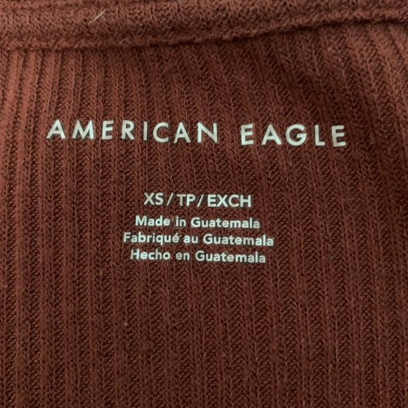 American Eagle Burgundy Sweater Button Top - Picture 3 of 4